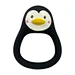 penguin ring teether natural rubber
